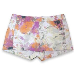 J CREW City Fit Stretch Chino Abstract Floral Watercolor Cotton Mini Size 6